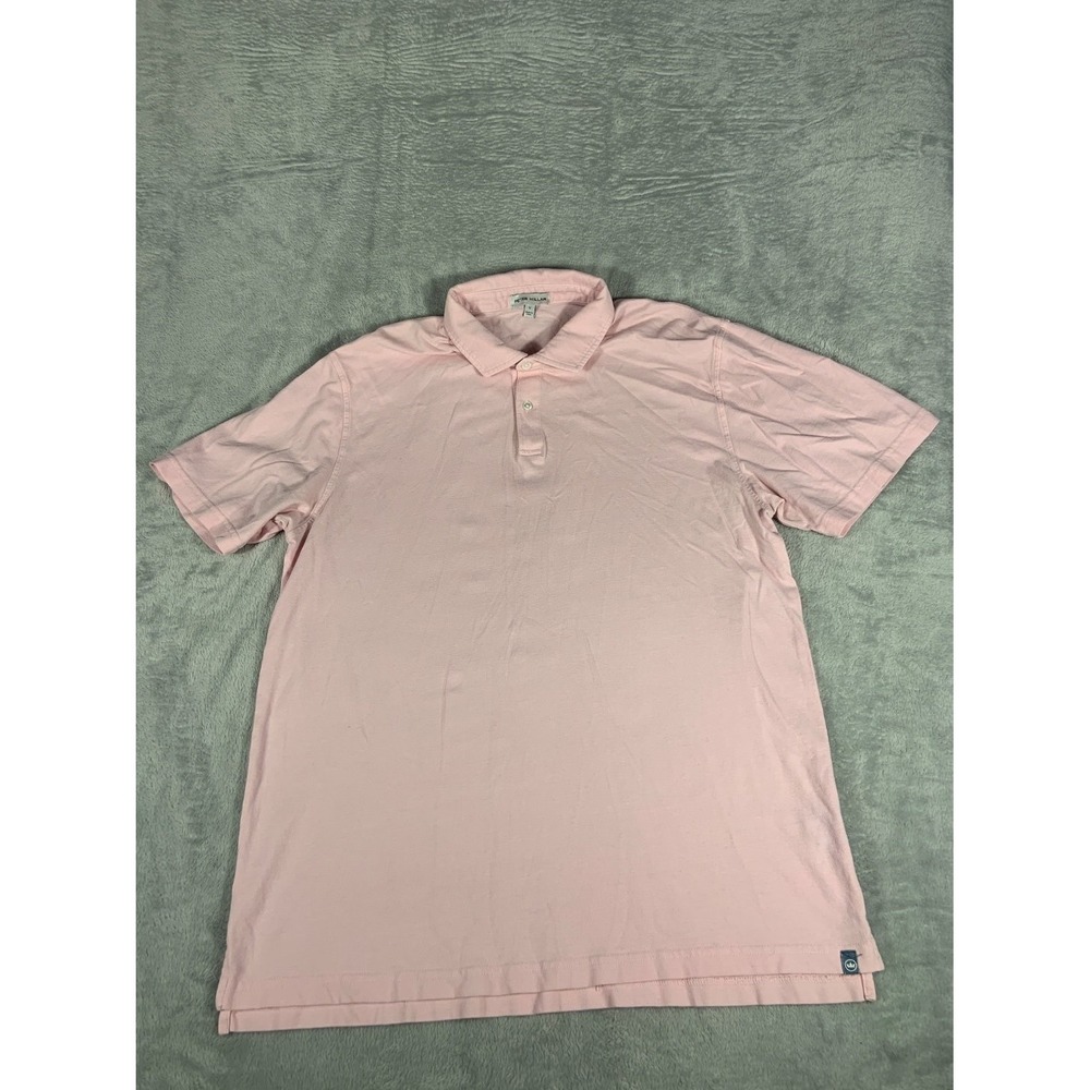 Peter Millar Golf Polo Shirt Mens L Pink Classic Fit Short Sleeve Embroidered
